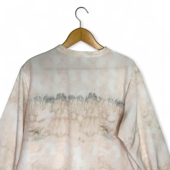 Soft Surroundings Women's Abstract Watercolor Half Button Tunic Top 1X Pink Gray - Picture 5 of 9